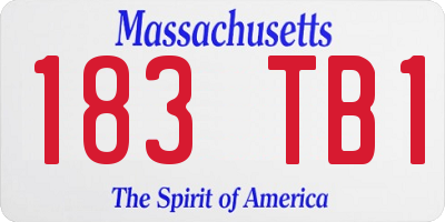 MA license plate 183TB1