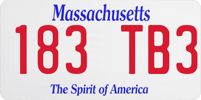 MA license plate 183TB3