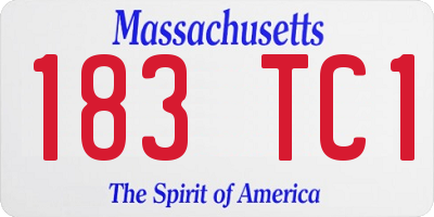 MA license plate 183TC1