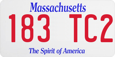 MA license plate 183TC2
