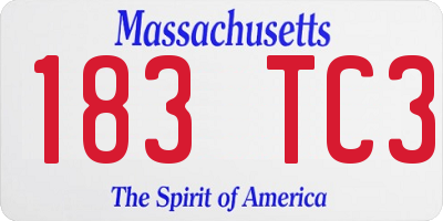 MA license plate 183TC3