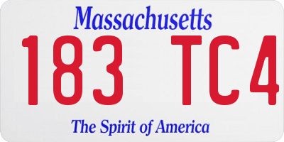 MA license plate 183TC4