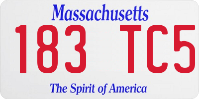 MA license plate 183TC5