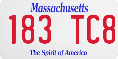 MA license plate 183TC8