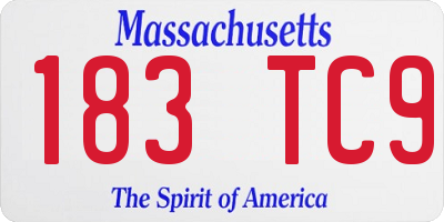 MA license plate 183TC9