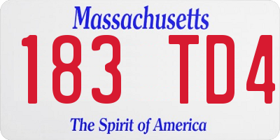 MA license plate 183TD4