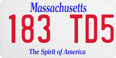 MA license plate 183TD5