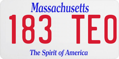 MA license plate 183TE0
