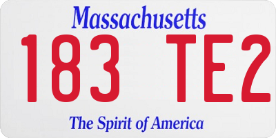 MA license plate 183TE2