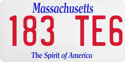 MA license plate 183TE6