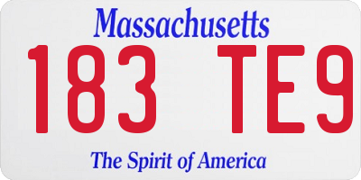 MA license plate 183TE9