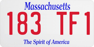 MA license plate 183TF1