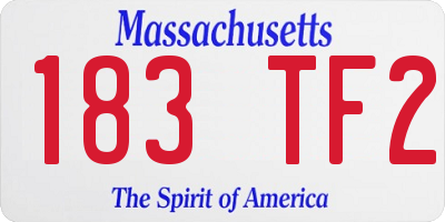 MA license plate 183TF2