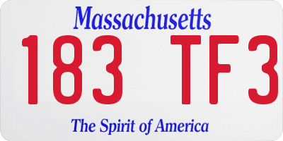 MA license plate 183TF3