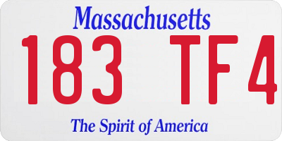 MA license plate 183TF4