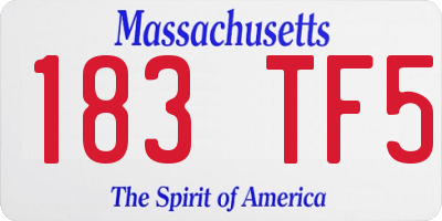 MA license plate 183TF5