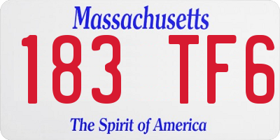 MA license plate 183TF6