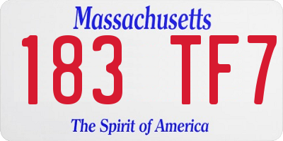 MA license plate 183TF7