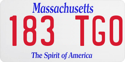 MA license plate 183TG0