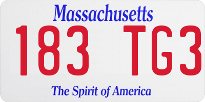 MA license plate 183TG3