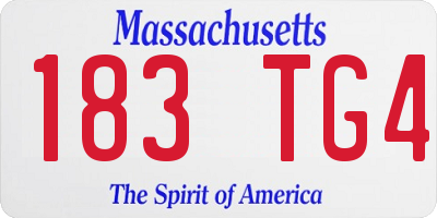 MA license plate 183TG4