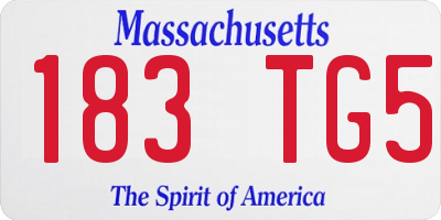 MA license plate 183TG5