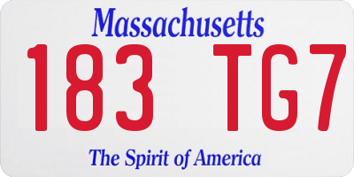 MA license plate 183TG7