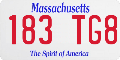 MA license plate 183TG8