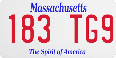 MA license plate 183TG9