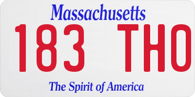 MA license plate 183TH0