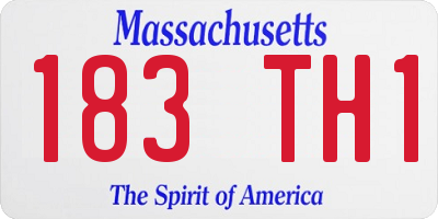 MA license plate 183TH1