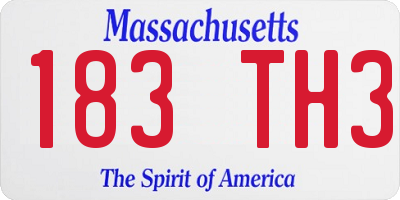 MA license plate 183TH3