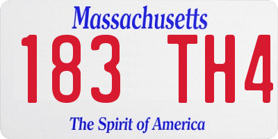 MA license plate 183TH4
