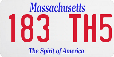 MA license plate 183TH5