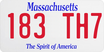 MA license plate 183TH7