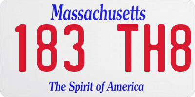 MA license plate 183TH8