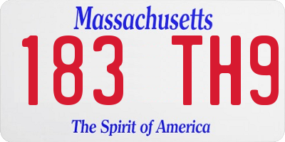 MA license plate 183TH9