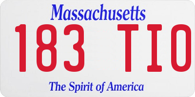 MA license plate 183TI0