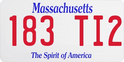 MA license plate 183TI2