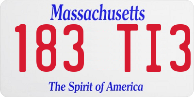 MA license plate 183TI3