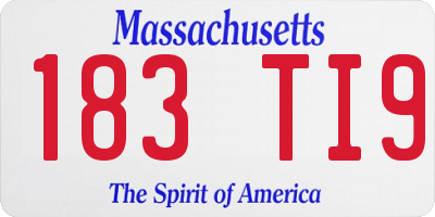 MA license plate 183TI9