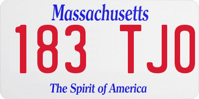MA license plate 183TJ0