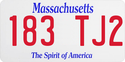 MA license plate 183TJ2