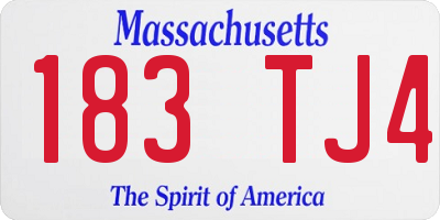 MA license plate 183TJ4