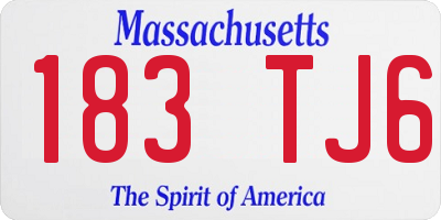 MA license plate 183TJ6