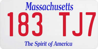MA license plate 183TJ7
