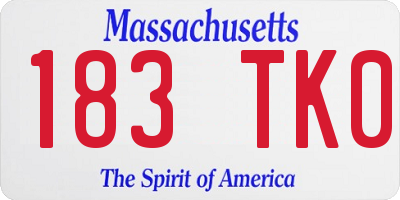 MA license plate 183TK0