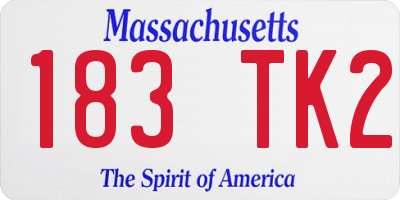 MA license plate 183TK2