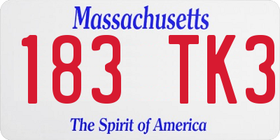MA license plate 183TK3