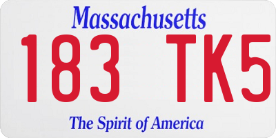 MA license plate 183TK5